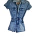 GOOD AMERICAN DENIM ZIP UP JUMPSUIT, SIZE 0