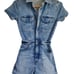 GOOD AMERICAN DENIM ZIP UP JUMPSUIT, SIZE 0