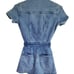 GOOD AMERICAN DENIM ZIP UP JUMPSUIT, SIZE 0