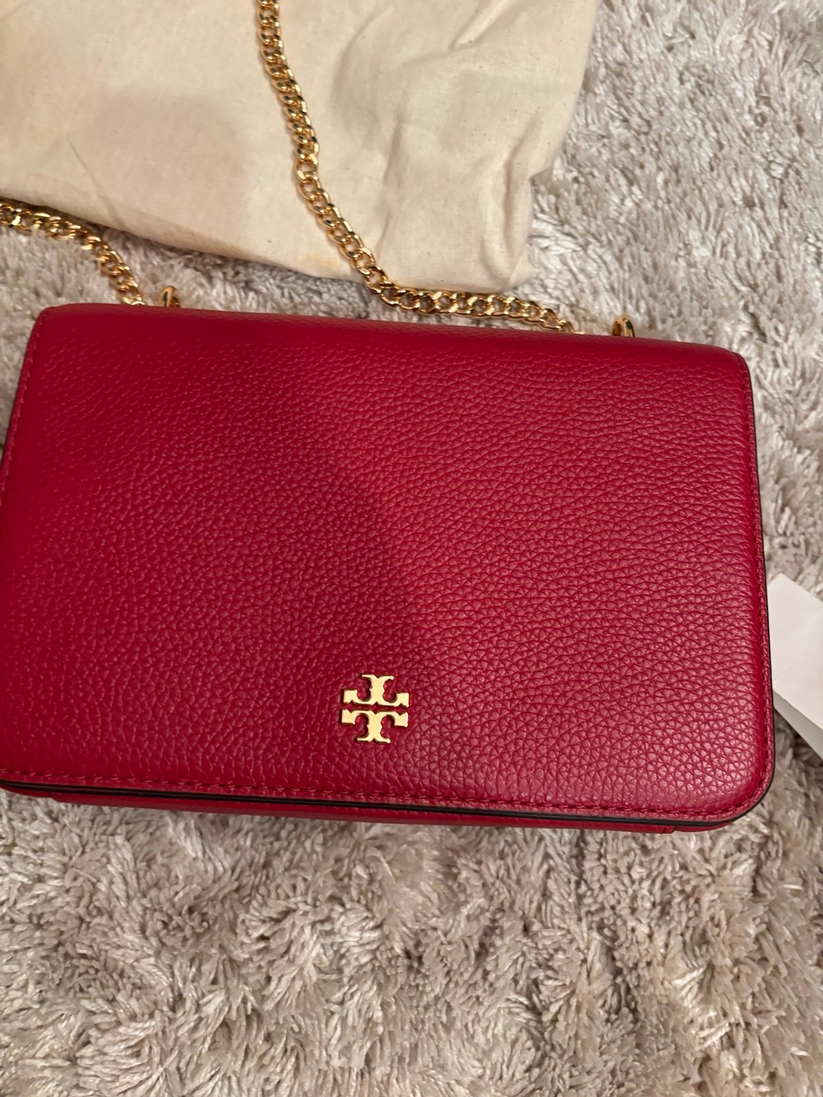 New Tory Burch leather red crossbody