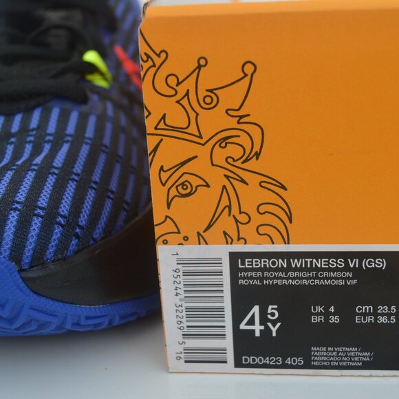Nike LeBron Witness VI (GS) 'Hyper Royal Bright Crimson' Size 6Y (New)