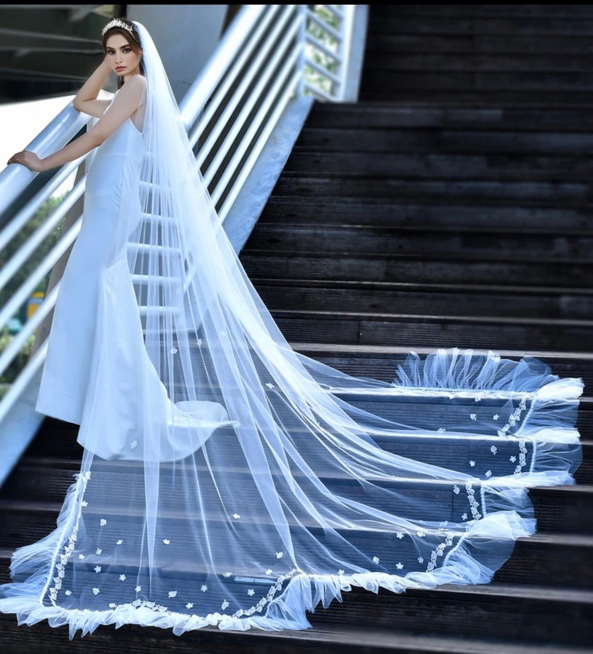 Wedding Veil Off White light ivory Cathedral Veil