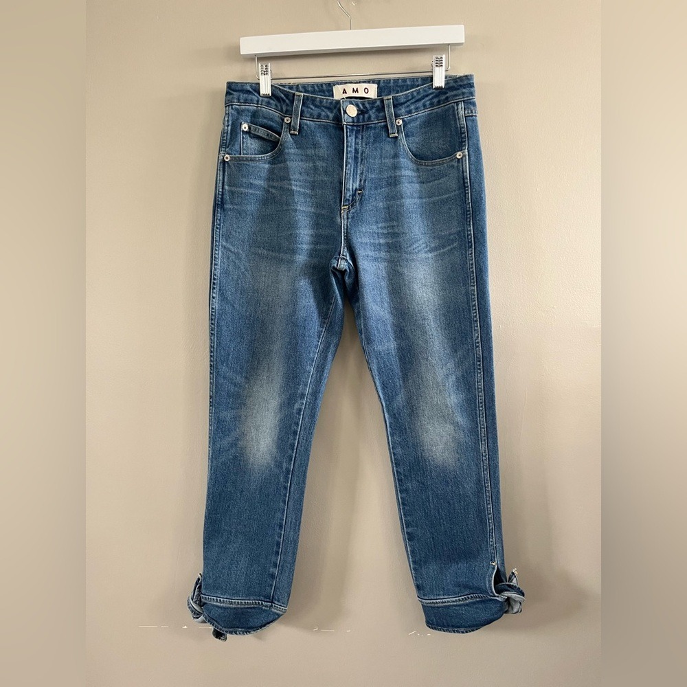 AMO The Ankle Jean - Medium Vintage Tie Detail Denim Size 29
