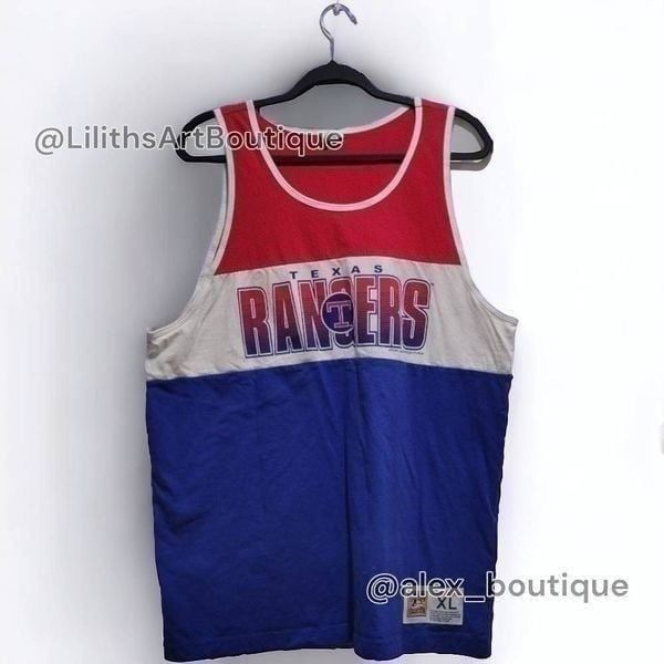Texas Rangers Mitchell & Ness Home Stand Tanktop(N019)-Size XL for Men