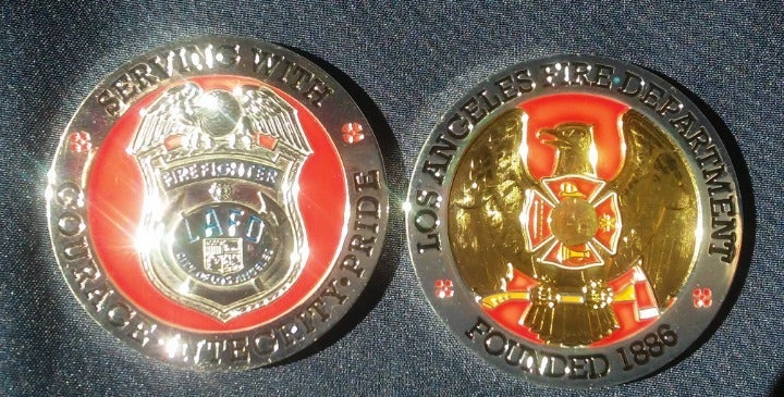 Los Angeles Fire Dept LAFD Challenge Coin