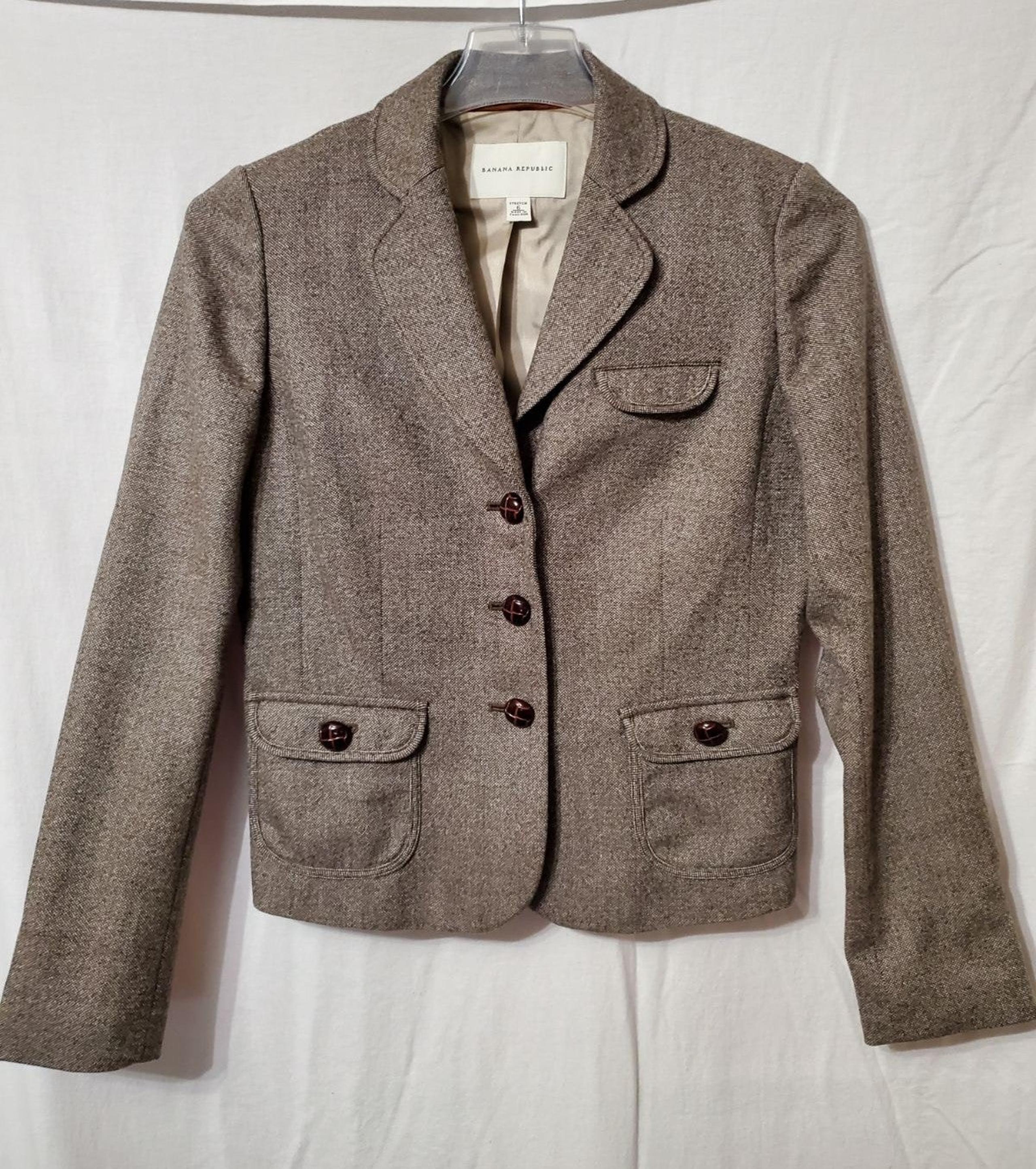 Banana Republic Womens Wool Blazer Gray