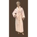 BORG TEXTILE Vintage Pink & White Striped PLUSH Long Robe Sz M NICE!