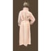 BORG TEXTILE Vintage Pink & White Striped PLUSH Long Robe Sz M NICE!