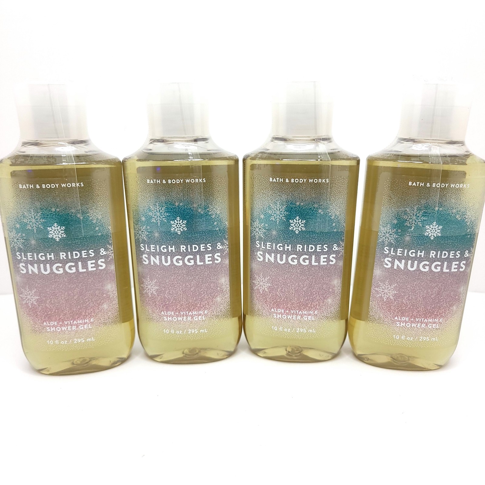 Bath and Body Works Sleigh Rides & Snuggles Shower Gel 10oz each 4 bottles