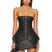 Sami Miro Vintage x REVOLVE Zip Front Tube Top Uneven Hem Black Leather Small