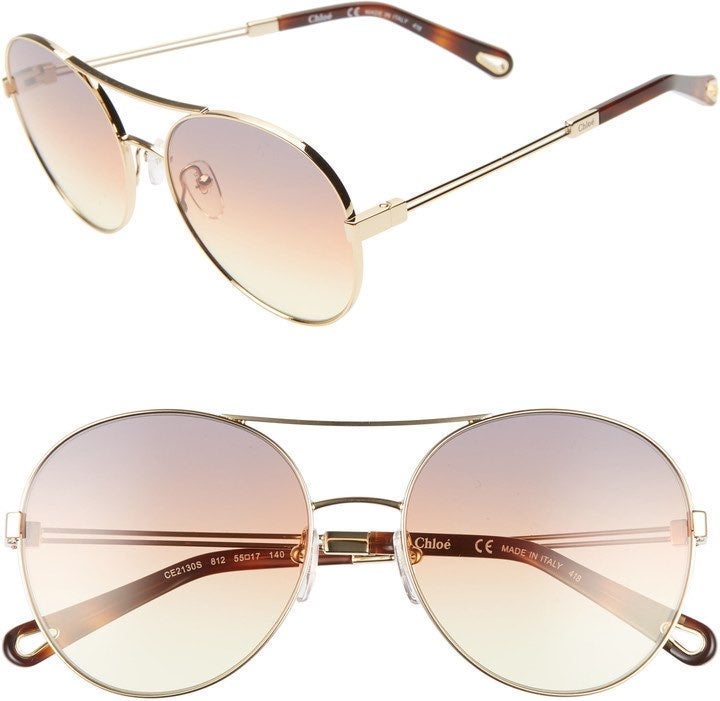 Chloe Gold/Brown Sunglasses