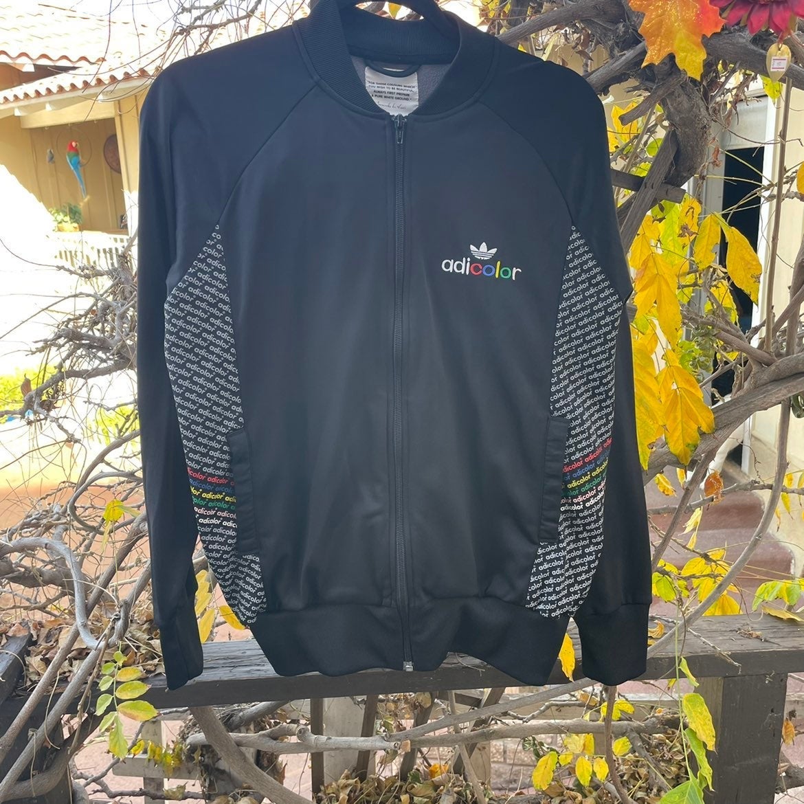 ADIDAS ORIGINALS BK5 Adi-Color Black Series DaVinci zip up track jacket. Size S