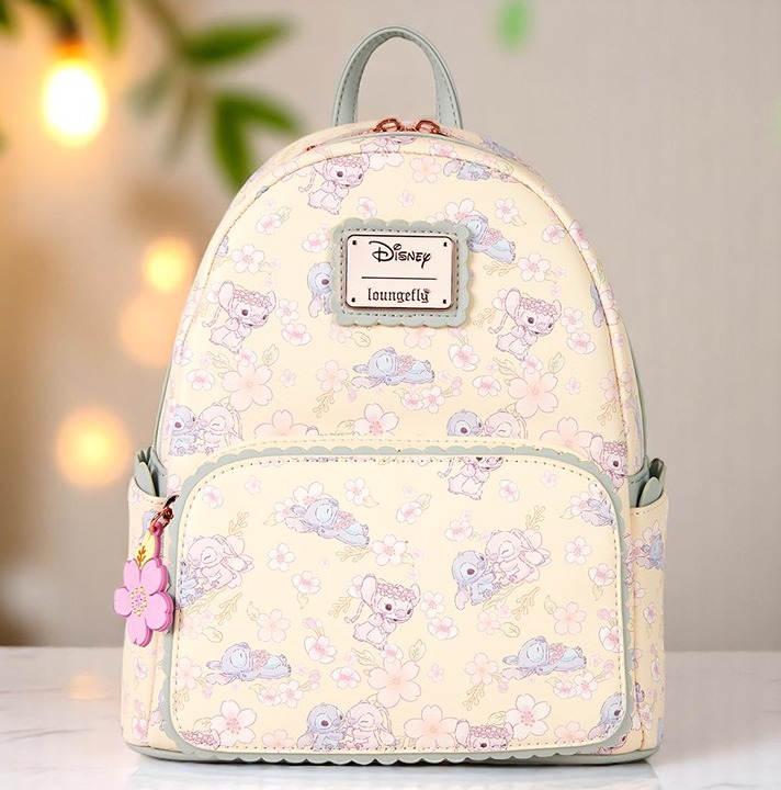 Stitch & Angel Cherry Blossom All-Over Print Mini Backpack