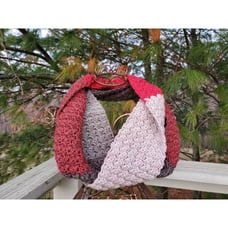 Crochet Infinity Scarf Acrylic/Wool Yarn Color Block Scarf Fall Accessories