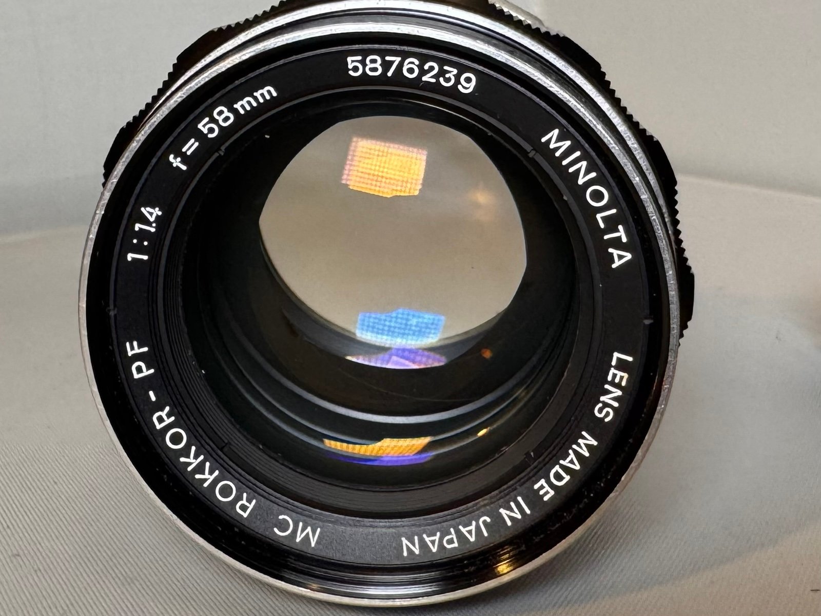 Minolta MC Rokkor-PF 58mm f/1.4 MC Mount Standard MF