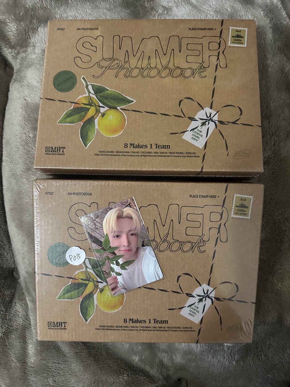 ateez summer photobook 2024 sealed DVD (2) + Hongjoong KQ POB (1)