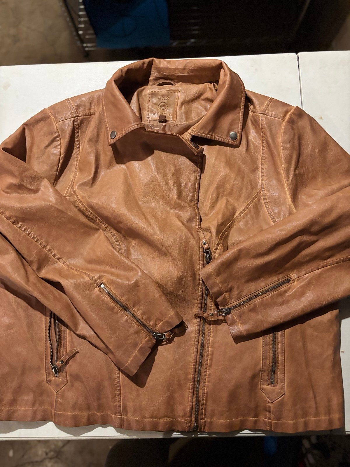 Max Studio Women's 3X Faux Leather Jacket