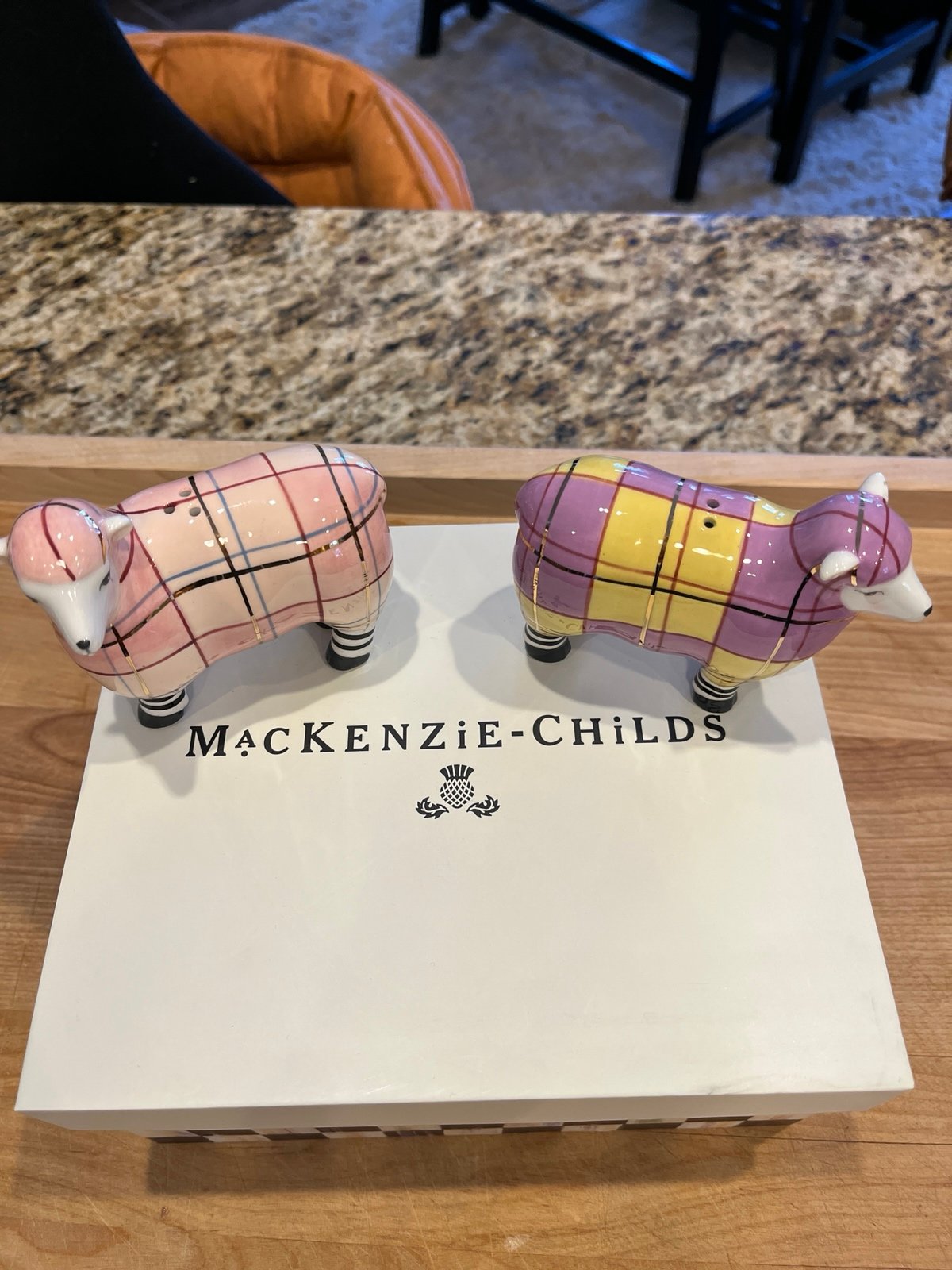 Mackenzie Childs Sheep salt and pepper set