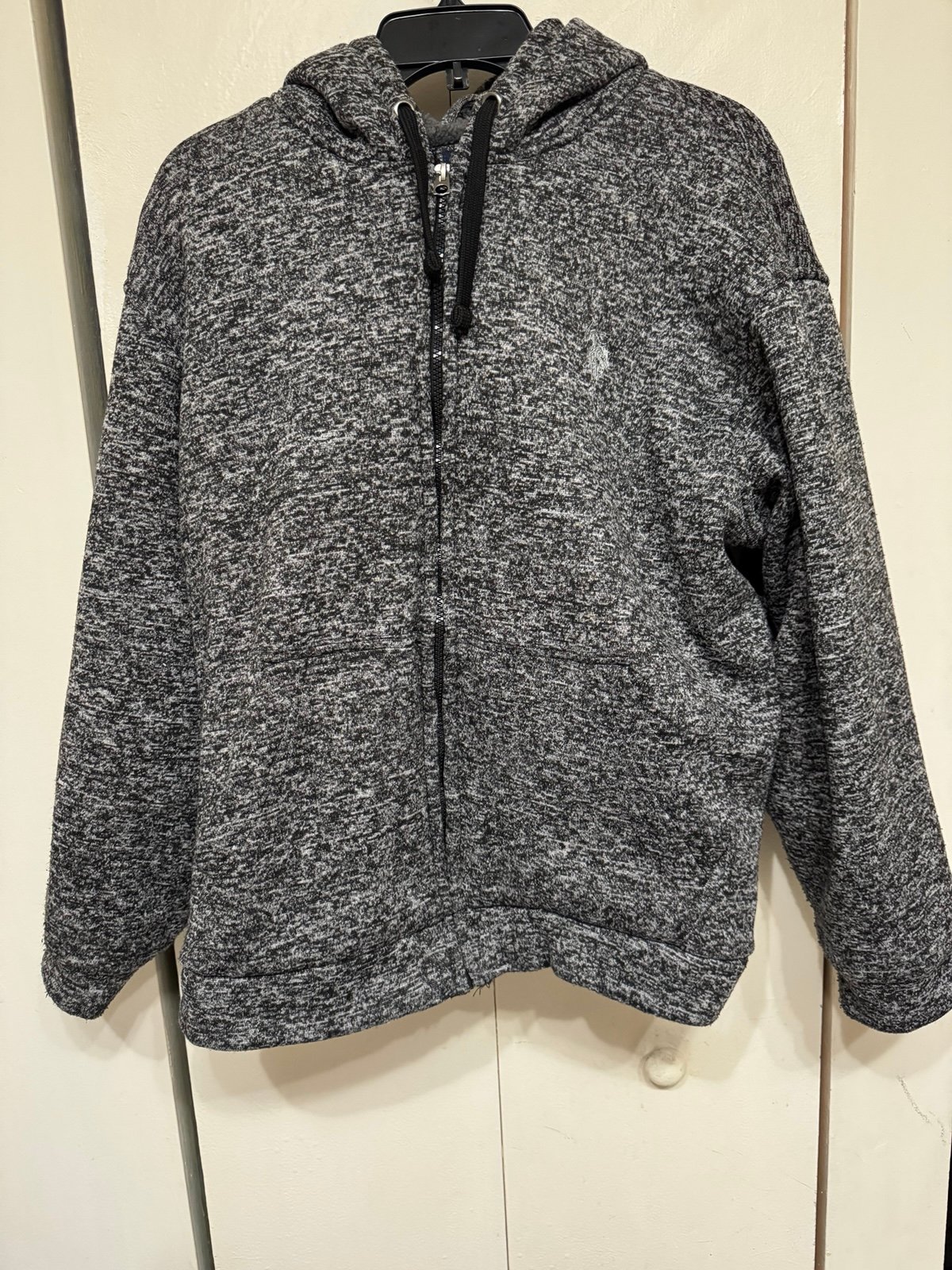 NWoT US Polo Assn. Men's Full Zip Fleece Lined Hoodie Size L Charcoal 90