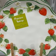 4 strawberry dinner plates set