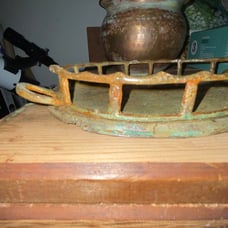 Antique natural occurring green oxidation copper artifacts