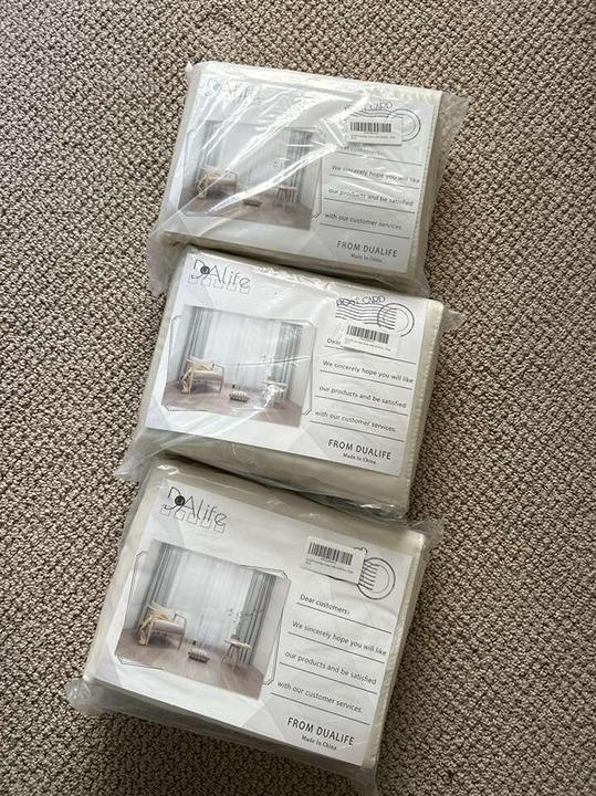 NEW Cream Beige Curtains 52x108, 6 Curtain Panels Drapery