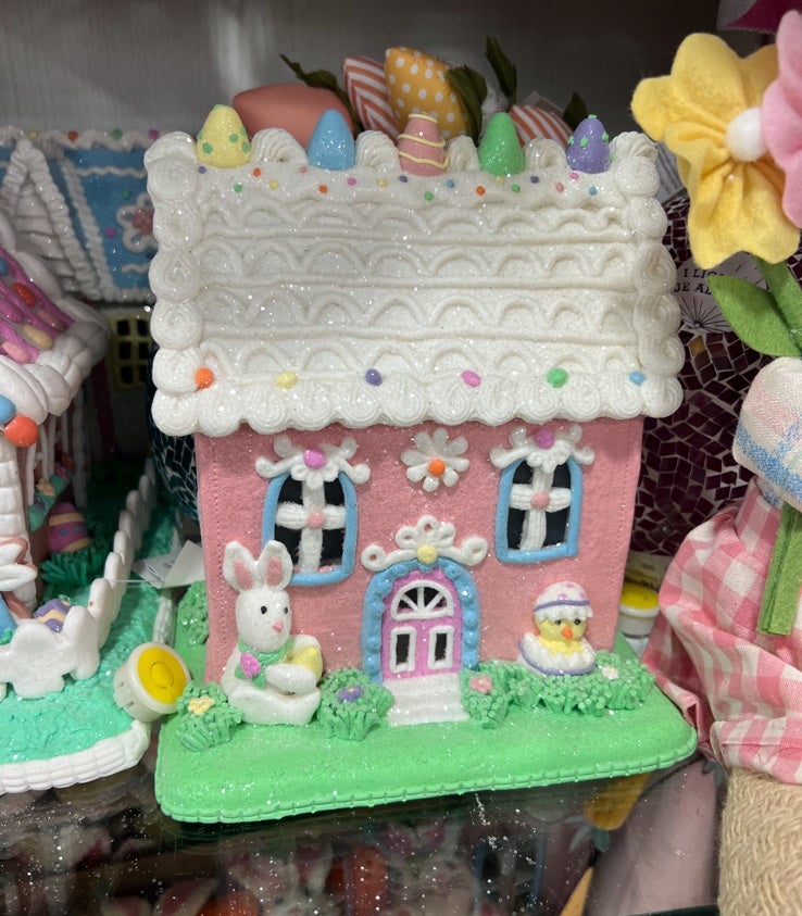 Easter Bunny pastel gingerbread house