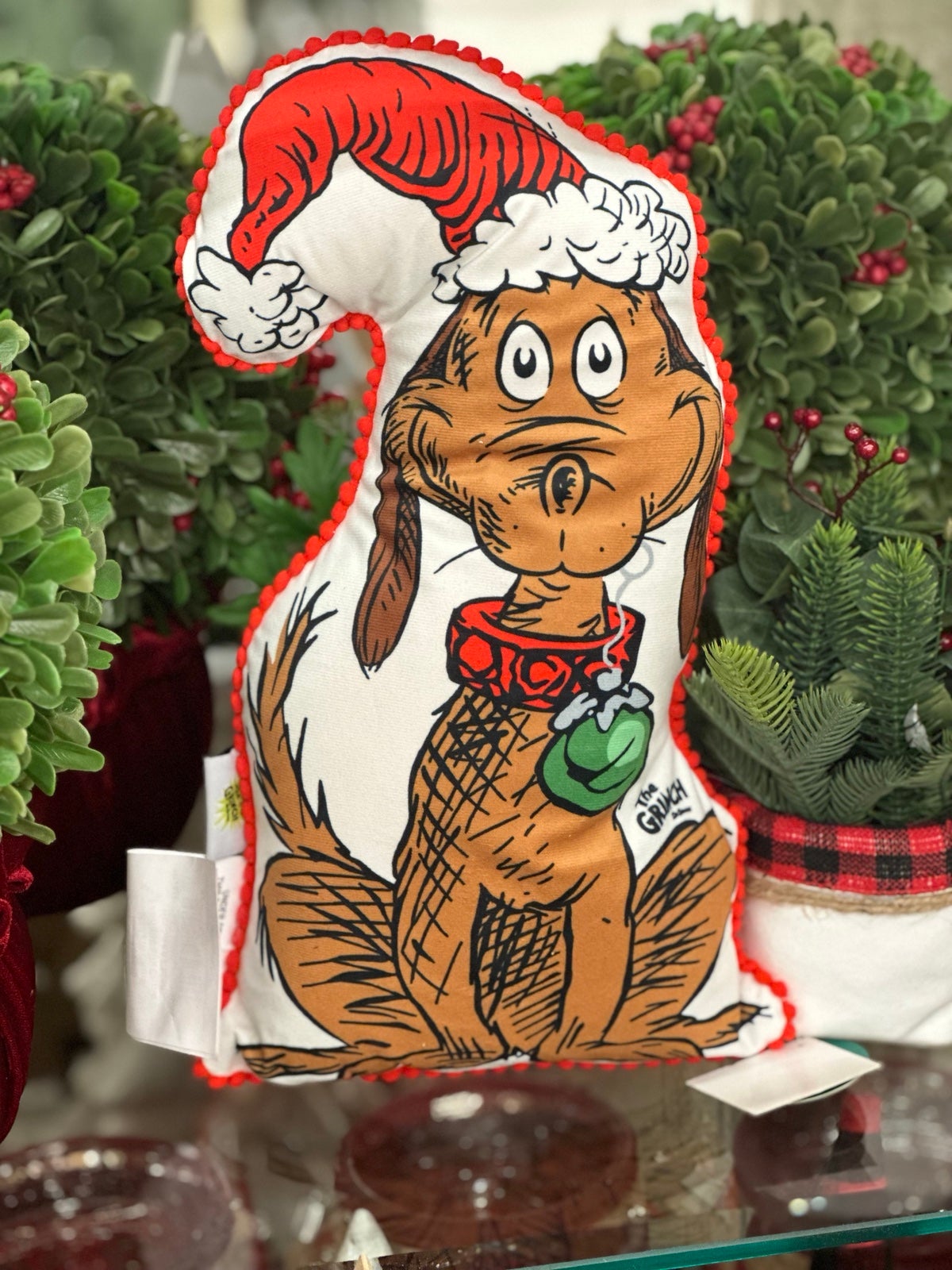 Grinch maxx holiday throw pillow 16”
