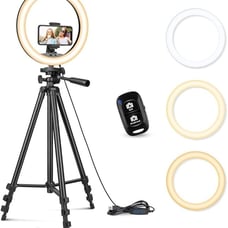 12'' Ring Light with 50'' Extendable Tripod Stand, LED Circle Lights