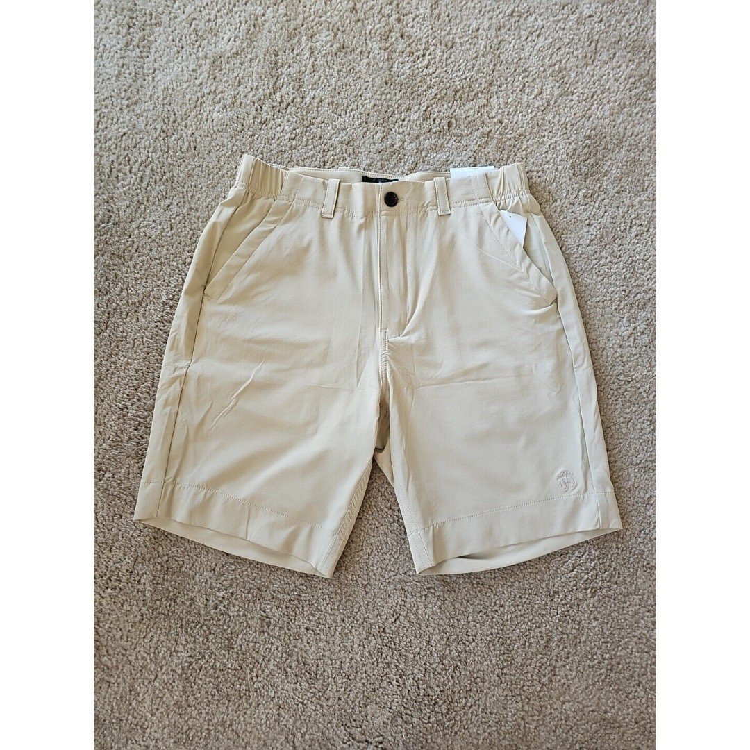 Brooks Brothers Men's Golf Short Performance Size 33 Tan Nylon Stretch NEW 108