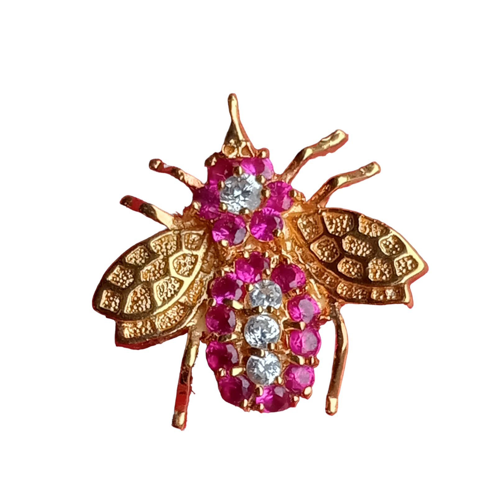 Vintage Gold Plated Rhinestone Fly Pin Brooch
