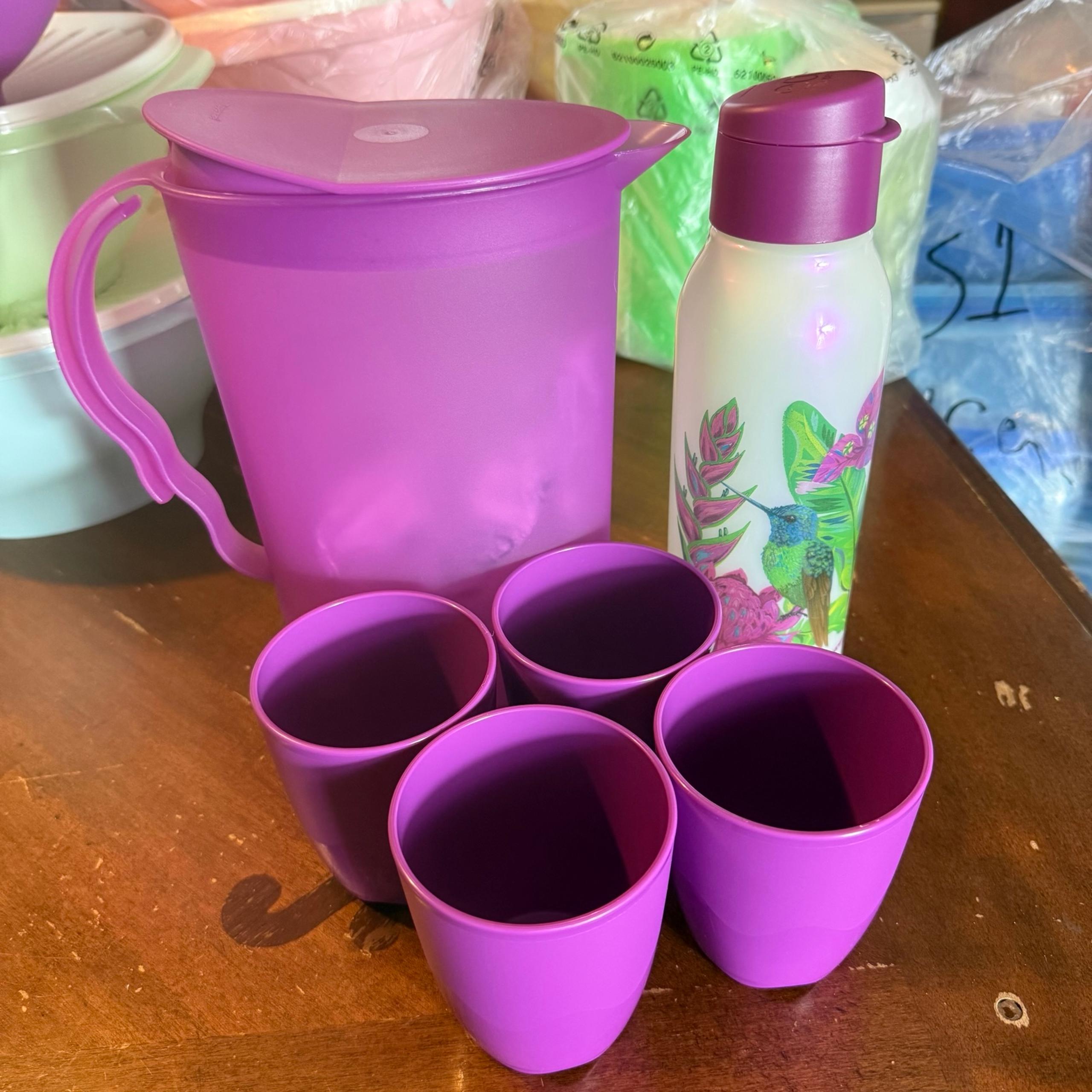 Tupperware Pitcher and Tumblers Set