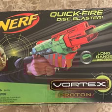 NIB Nerf Quick-Fire Disc Blaster Vortex Proton