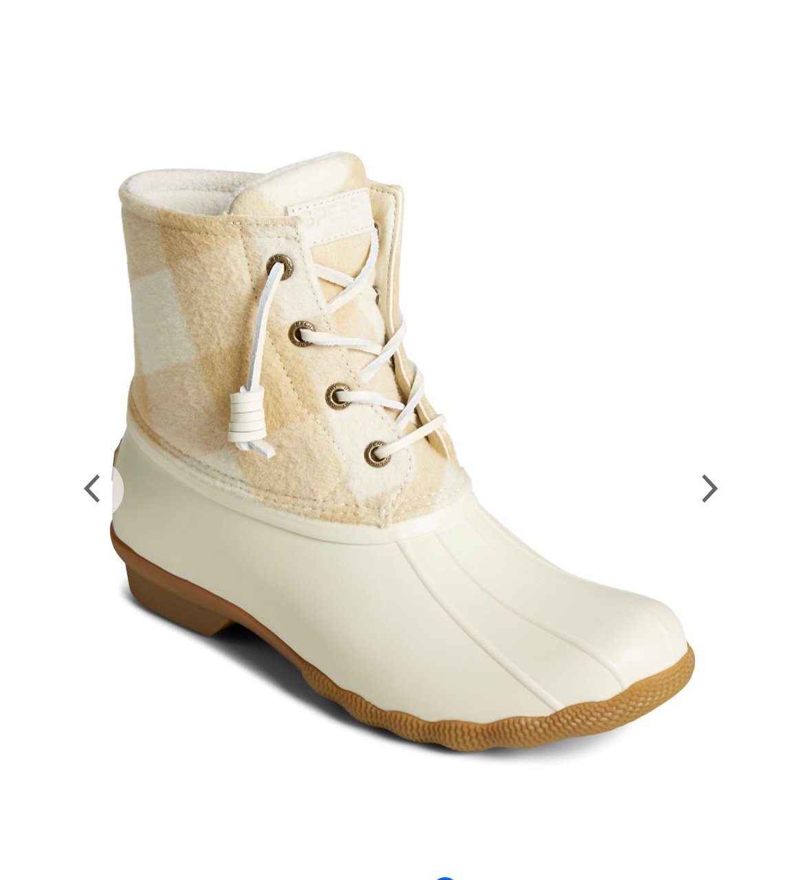 Sperry | Saltwater Beige Checkered Duck Boots Womens 8