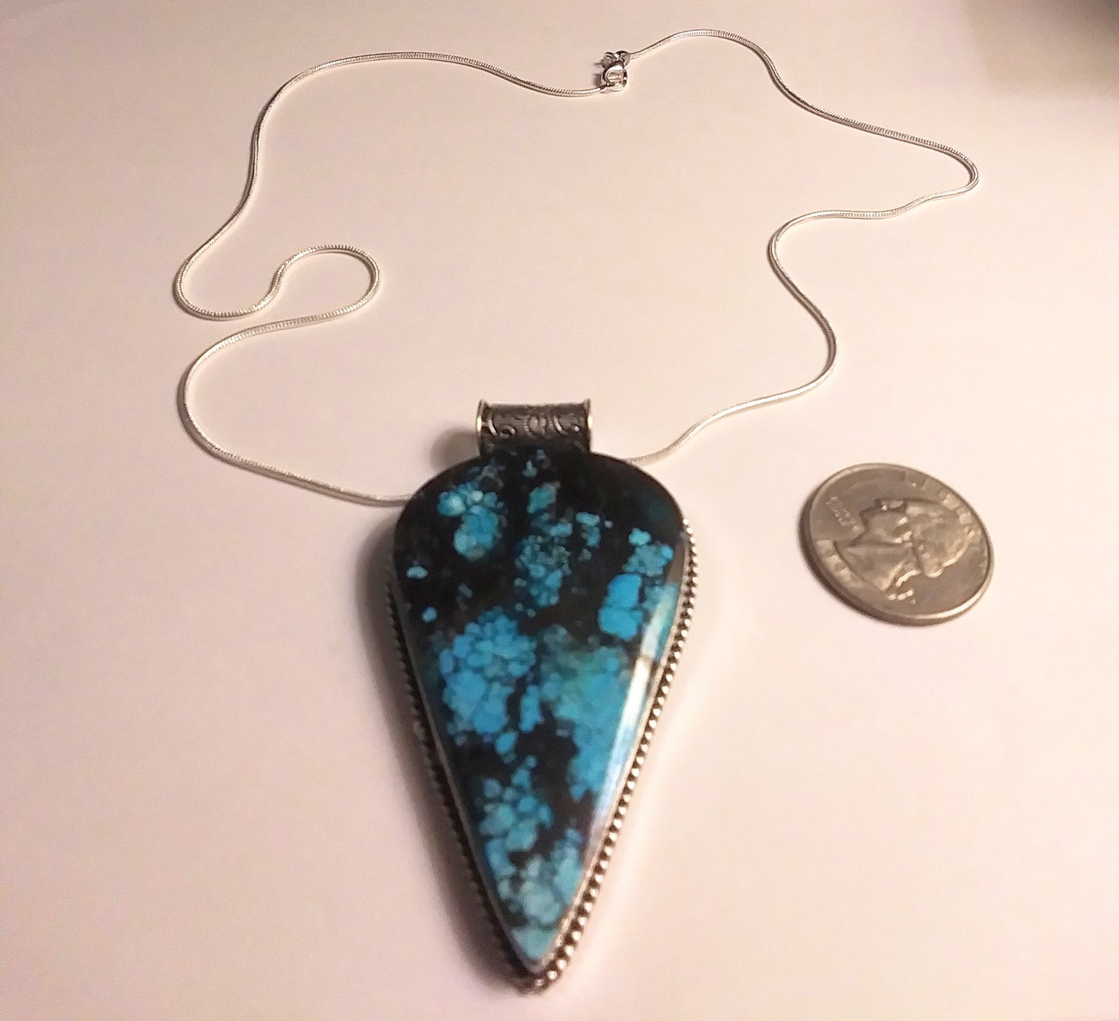 925 Sterling Silver Turquoise Necklace