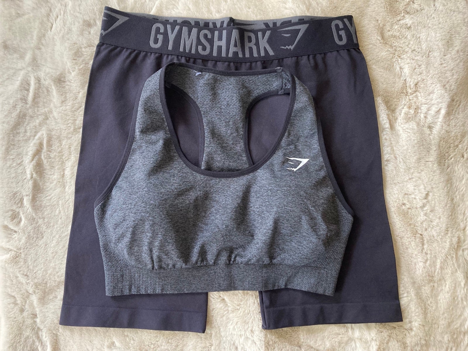 Gymshark sports bra and biker shorts