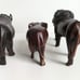 3 Handmade Wood Statues Lion Bison/Buffalo Elephant