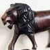 3 Handmade Wood Statues Lion Bison/Buffalo Elephant