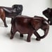 3 Handmade Wood Statues Lion Bison/Buffalo Elephant