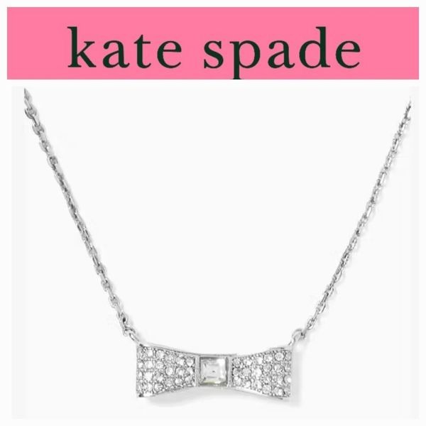 Kate Spade New York Ready, Set, Bow Pave Mini Pendant Necklace