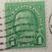 Benjamin Franklin & George Washington Red & Green, 1 & 2 Cent Stamps on Envelope