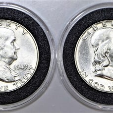 1949 & 1951 Silver Franklin Half Dollars