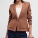 L’agence | Neutral Lacey Knit Padded Shoulder Cardigan Blazer Size: XL