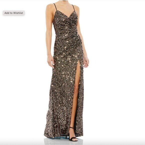 NWT Mac Duggal Sequined Gather Waist Gown Size 6