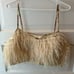 LOVESHACKFANCY Women's Dusty Feather Lamé Crop Top Size XXL