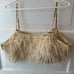 LOVESHACKFANCY Women's Dusty Feather Lamé Crop Top Size XXL