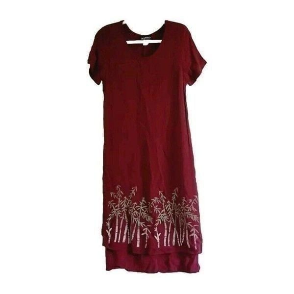 Vintage Mariko Designer Collection Chiffon Layered Floral Maxi Dress Size Small