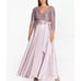 Xscape 3/4 Sleeve Sequin Top Stain Ballgown Mauve Size 12 Bow Formal Wedding