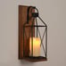 NEW Wall Candle Sconce, Wood Rustic Candle Holder Decorative Candle Lantern