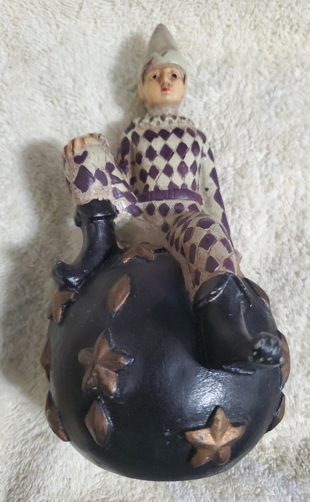 Vintage Court Jester on a Ball 8in tall, Made in Philippines